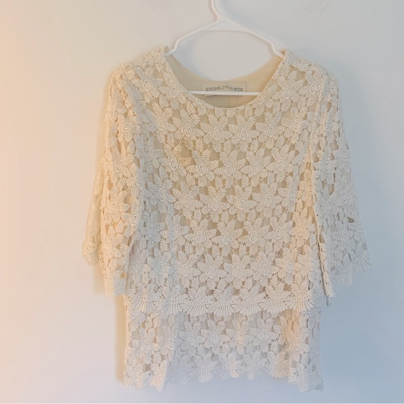 New Stone Cold Fox Sunflower Crochet Lace Blouse - Picture 5 of 14